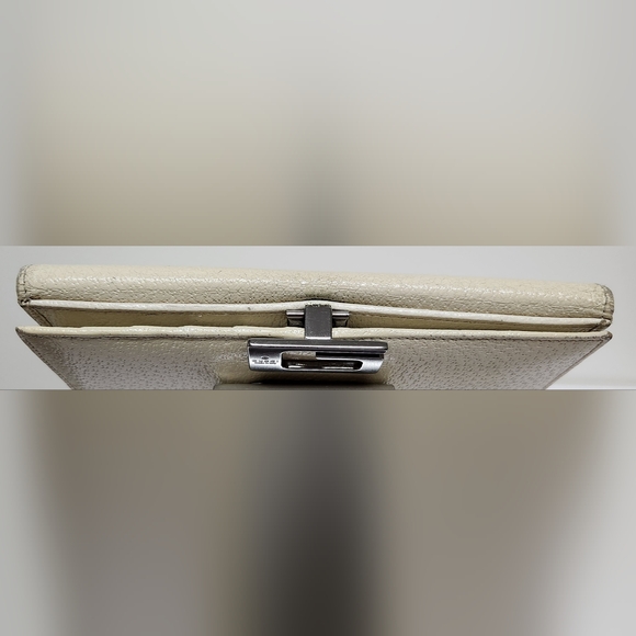 GUCCI G Clasp Continental Pebble Grain Ivory Leather Wallet Auth #035.2778.2097 - Picture 6 of 16